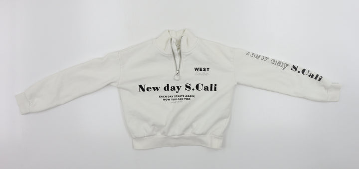 H&M Girls White   Henley Jumper Size 9-10 Years