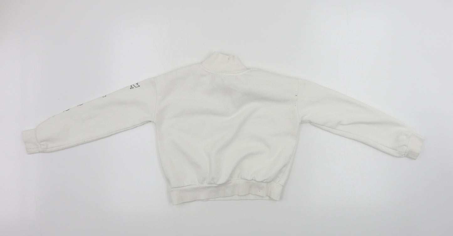 H&M Girls White   Henley Jumper Size 9-10 Years