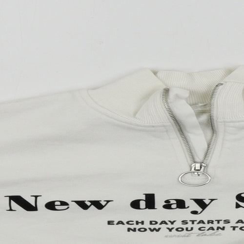 H&M Girls White   Henley Jumper Size 9-10 Years