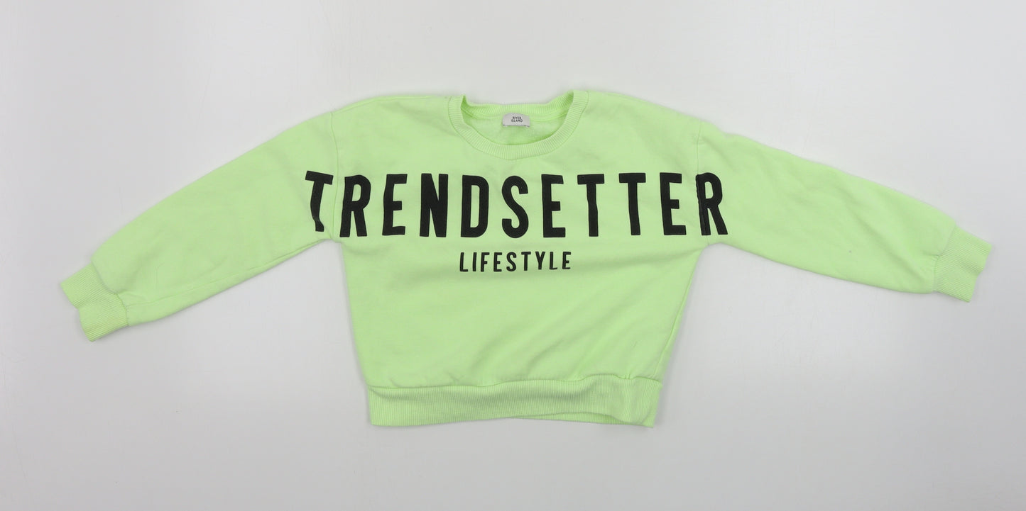 River Island  Girls Green   Pullover Jumper Size 7-8 Years