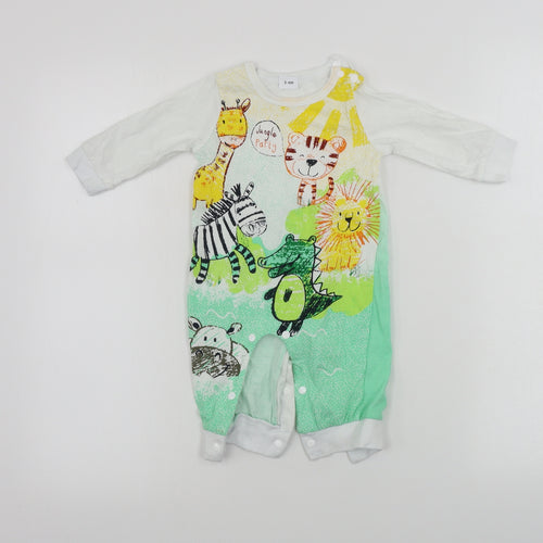Preworn  Boys White   Babygrow One-Piece Size 3-6 Months