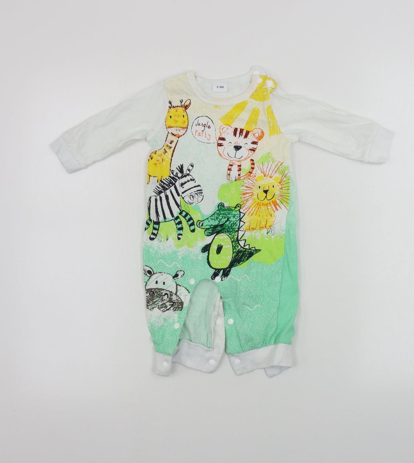 Preworn  Boys White   Babygrow One-Piece Size 3-6 Months