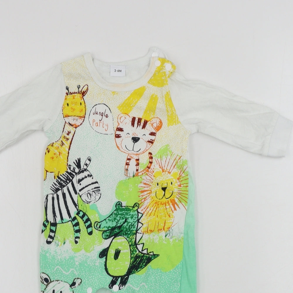 Preworn  Boys White   Babygrow One-Piece Size 3-6 Months