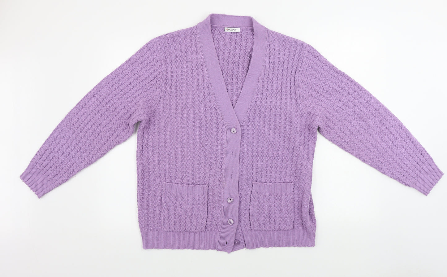 Damart Womens Purple Paisley  Cardigan Jumper Size L