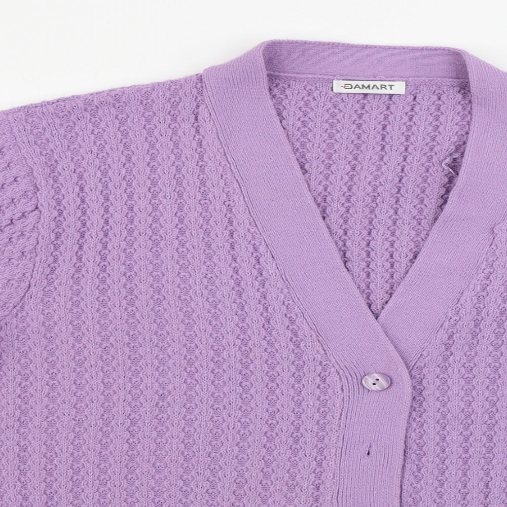 Damart Womens Purple Paisley  Cardigan Jumper Size L