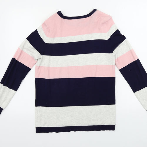 Wallis Womens White Striped  Pullover Jumper Size 12