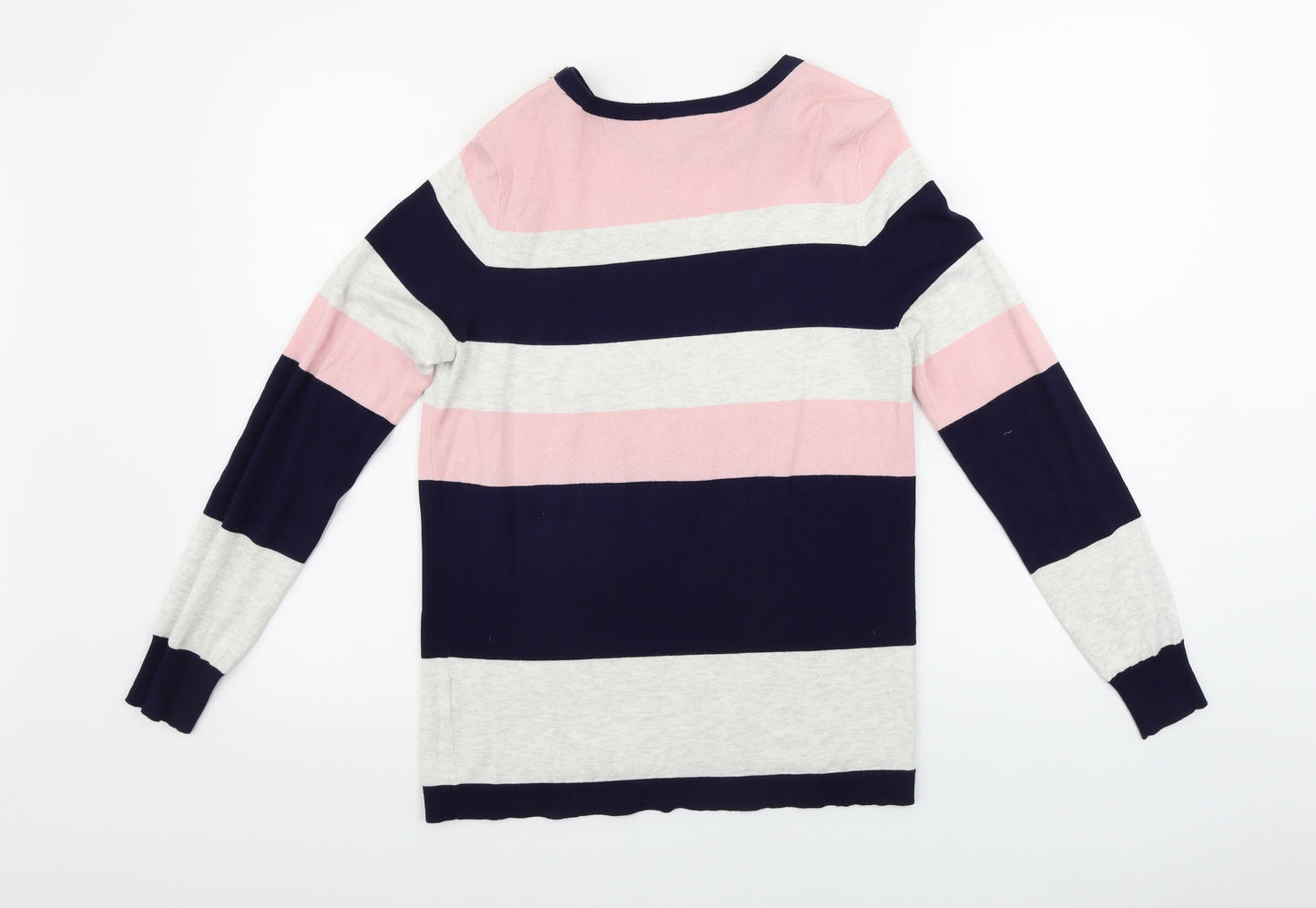 Wallis Womens White Striped  Pullover Jumper Size 12