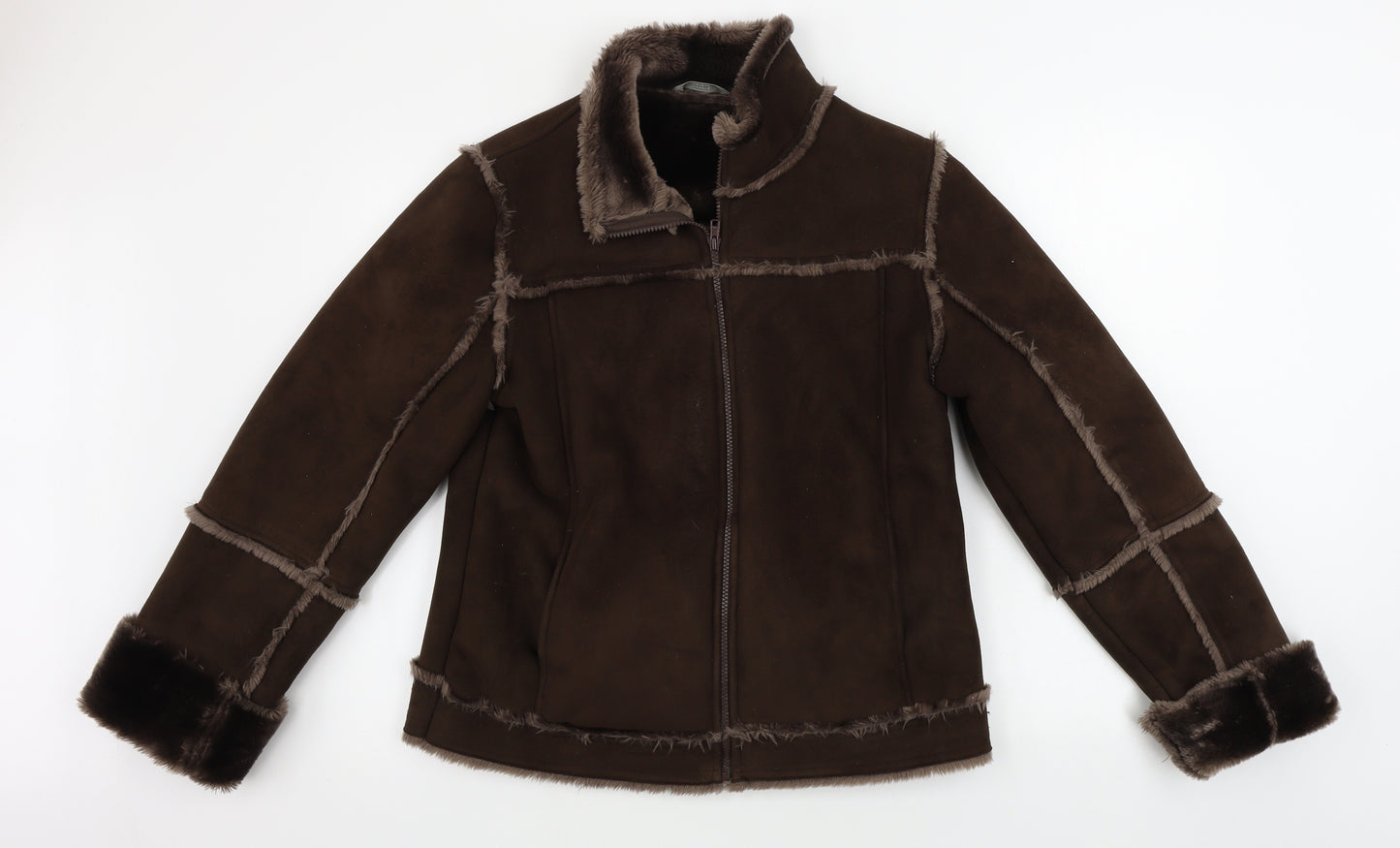Marks and Spencer  Womens Brown Paisley  Jacket Coat Size 14