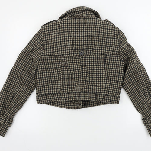 Zara Womens Brown Check  Jacket Coat Size S
