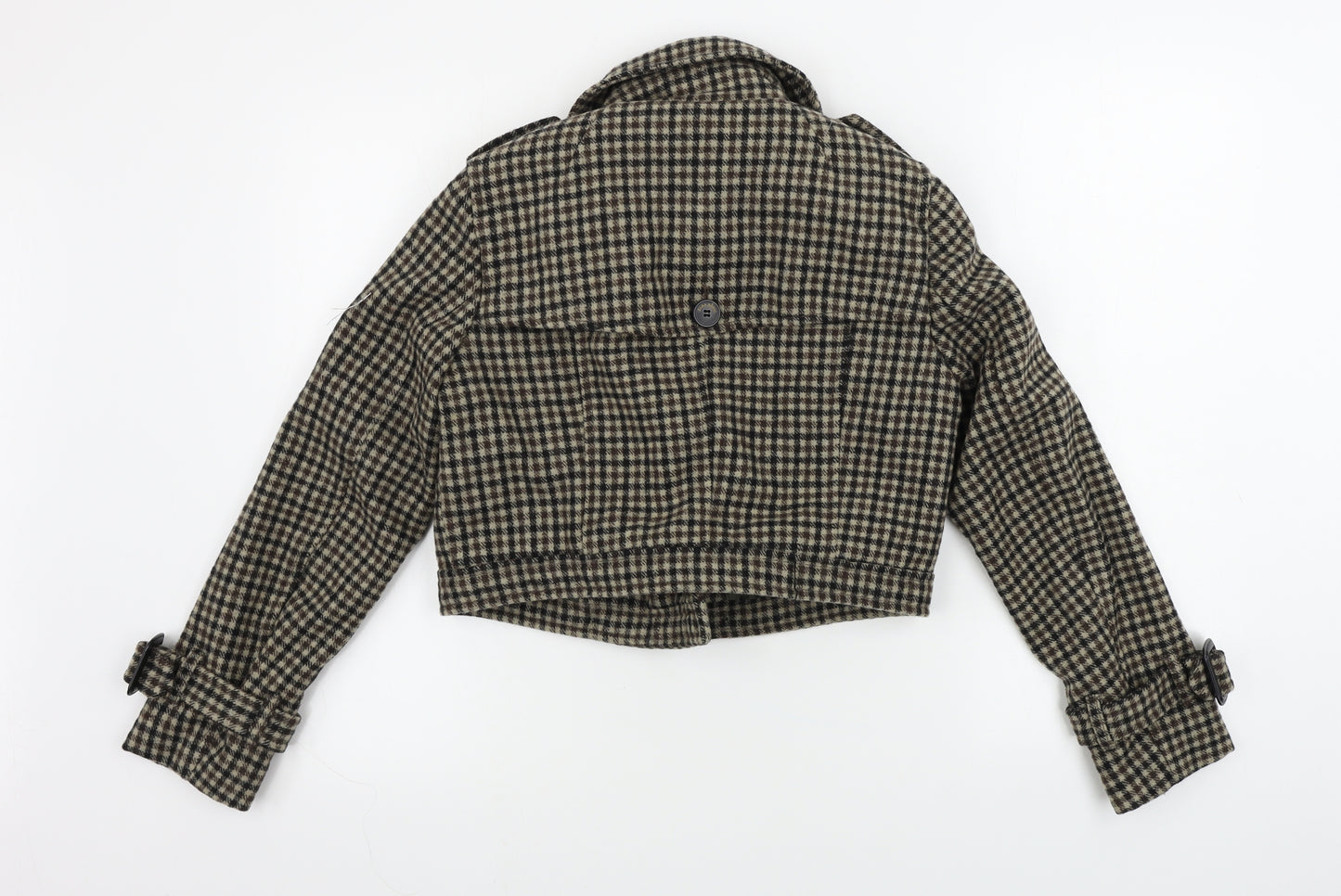 Zara Womens Brown Check  Jacket Coat Size S