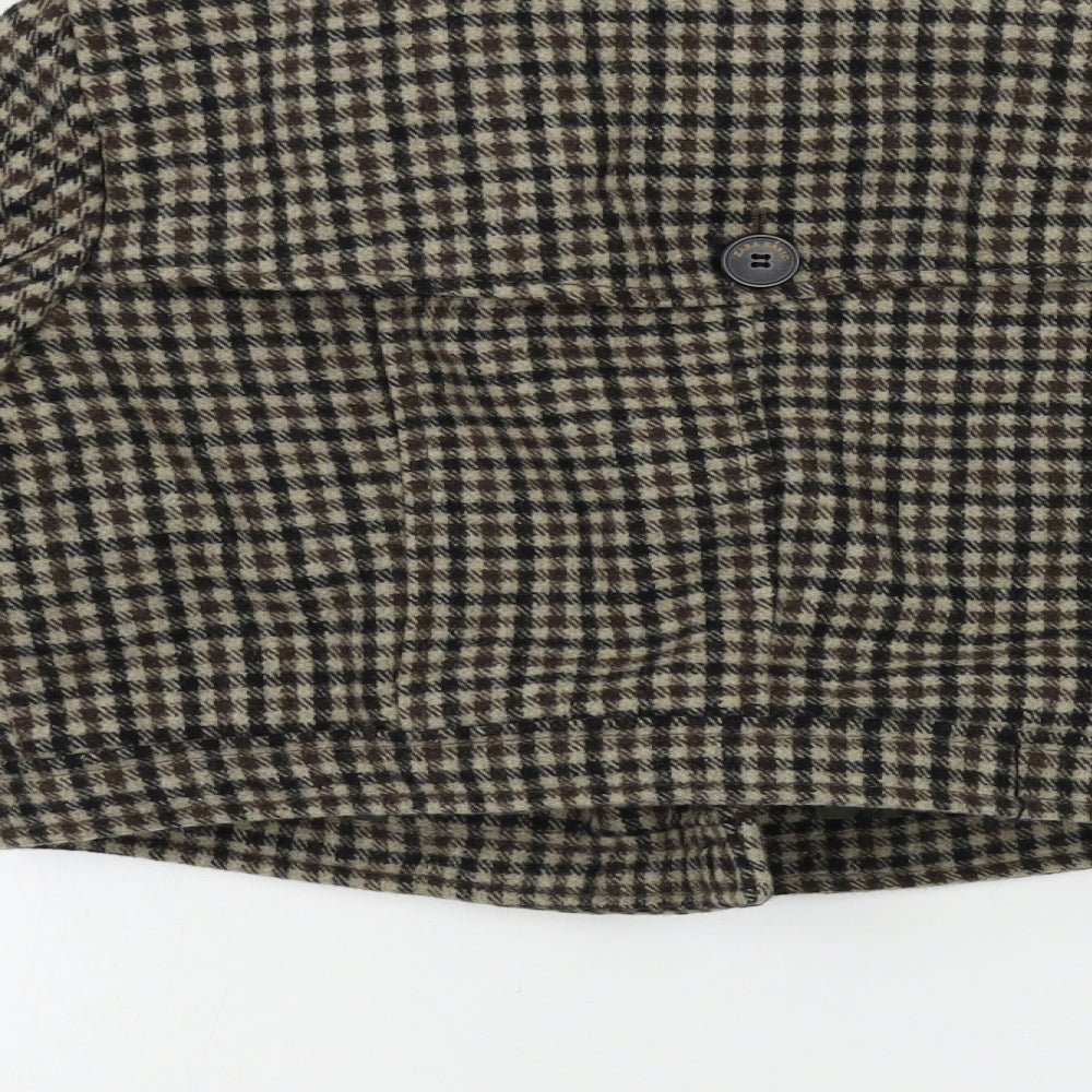 Zara Womens Brown Check  Jacket Coat Size S