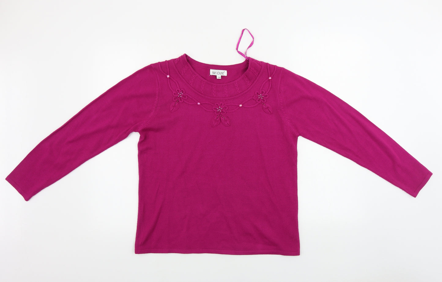 Fay Louise  Womens Purple Floral  Pullover Jumper Size M