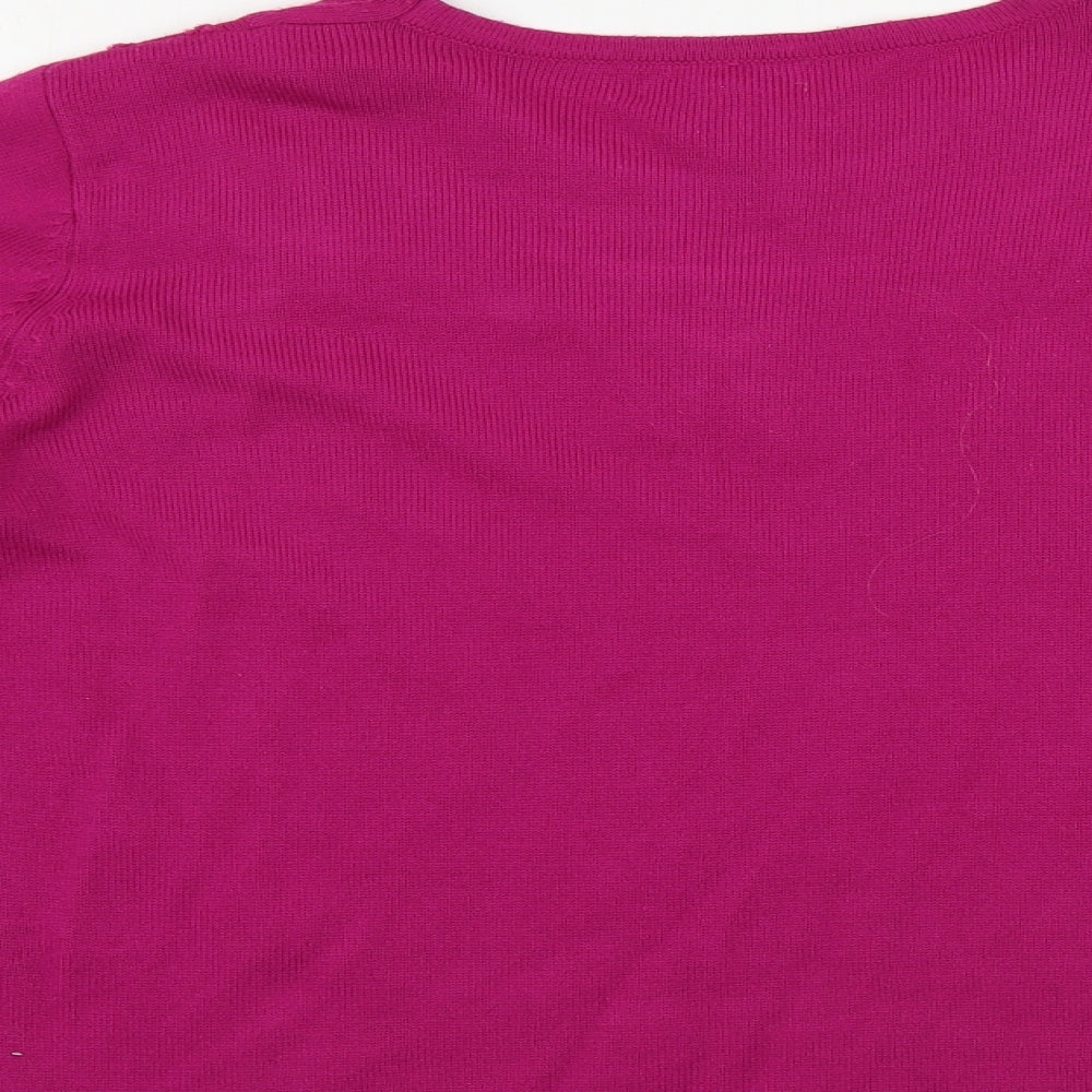 Fay Louise  Womens Purple Floral  Pullover Jumper Size M