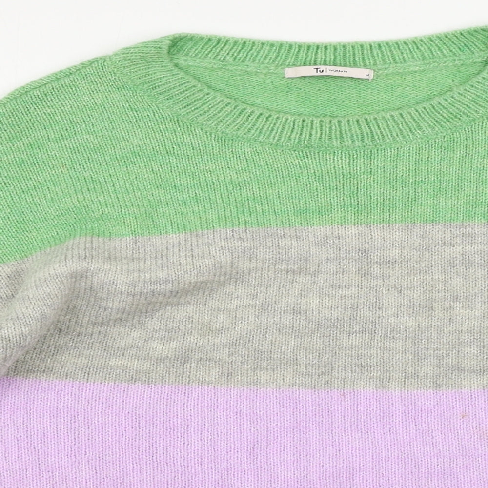 TU Womens Grey Striped  Pullover Jumper Size 14