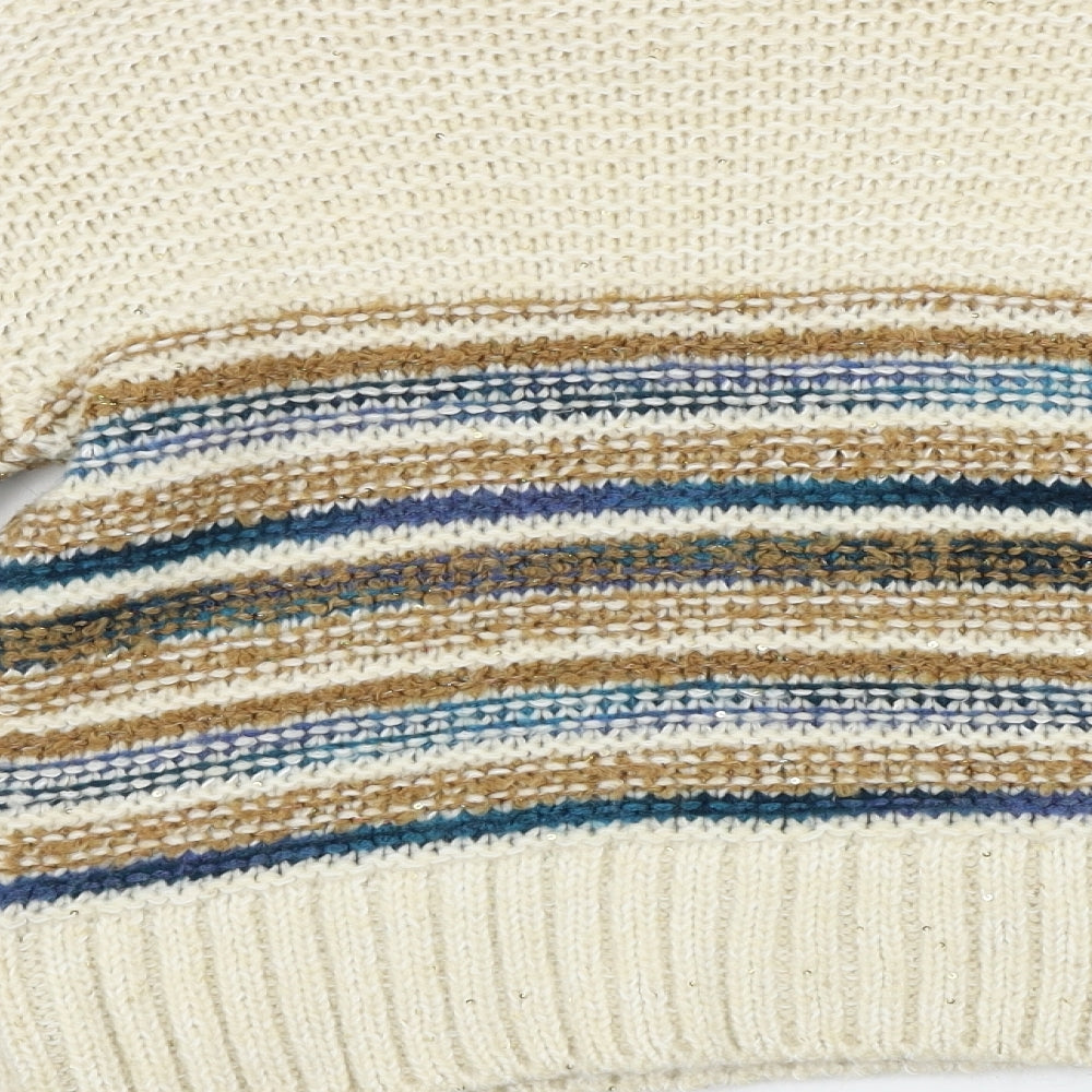 TU Womens Beige Striped  Pullover Jumper Size 12