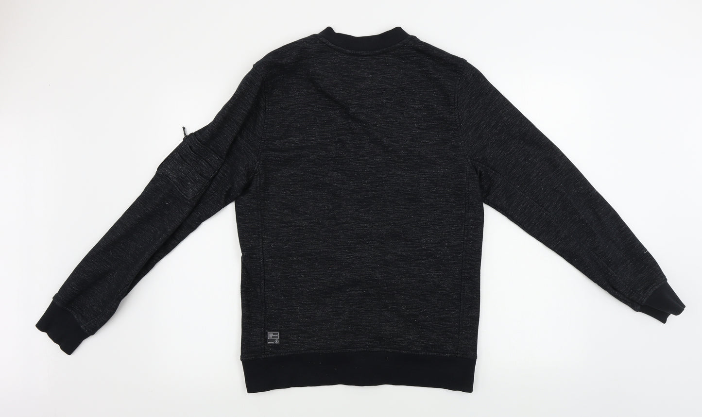 Dissident  Mens Black Houndstooth  Full Zip Jumper Size S