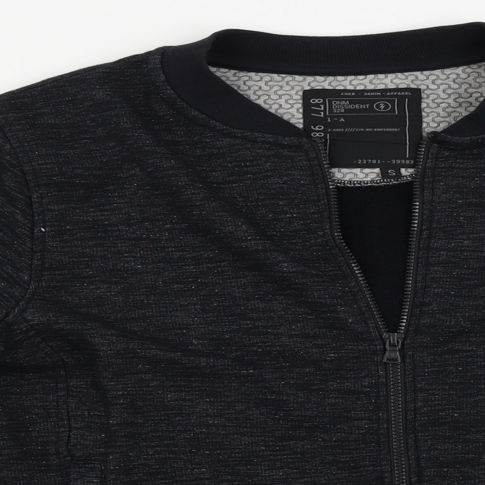Dissident  Mens Black Houndstooth  Full Zip Jumper Size S