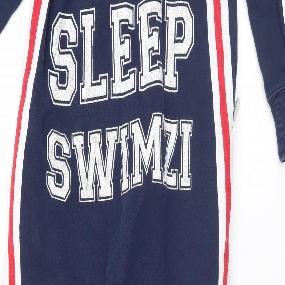Swimzi Boys Blue Solid   One Piece Size 11-12 Years