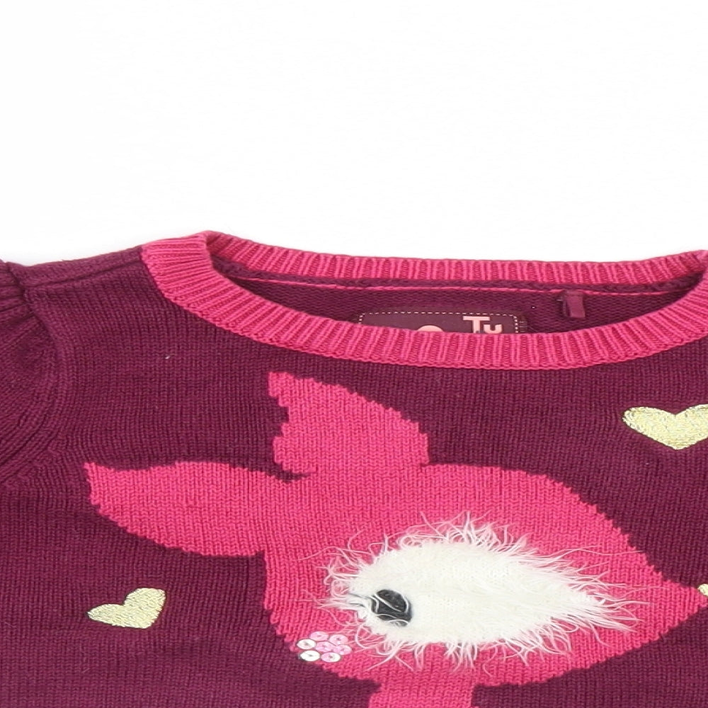 TU Girls Pink   Pullover Jumper Size 3-4 Years