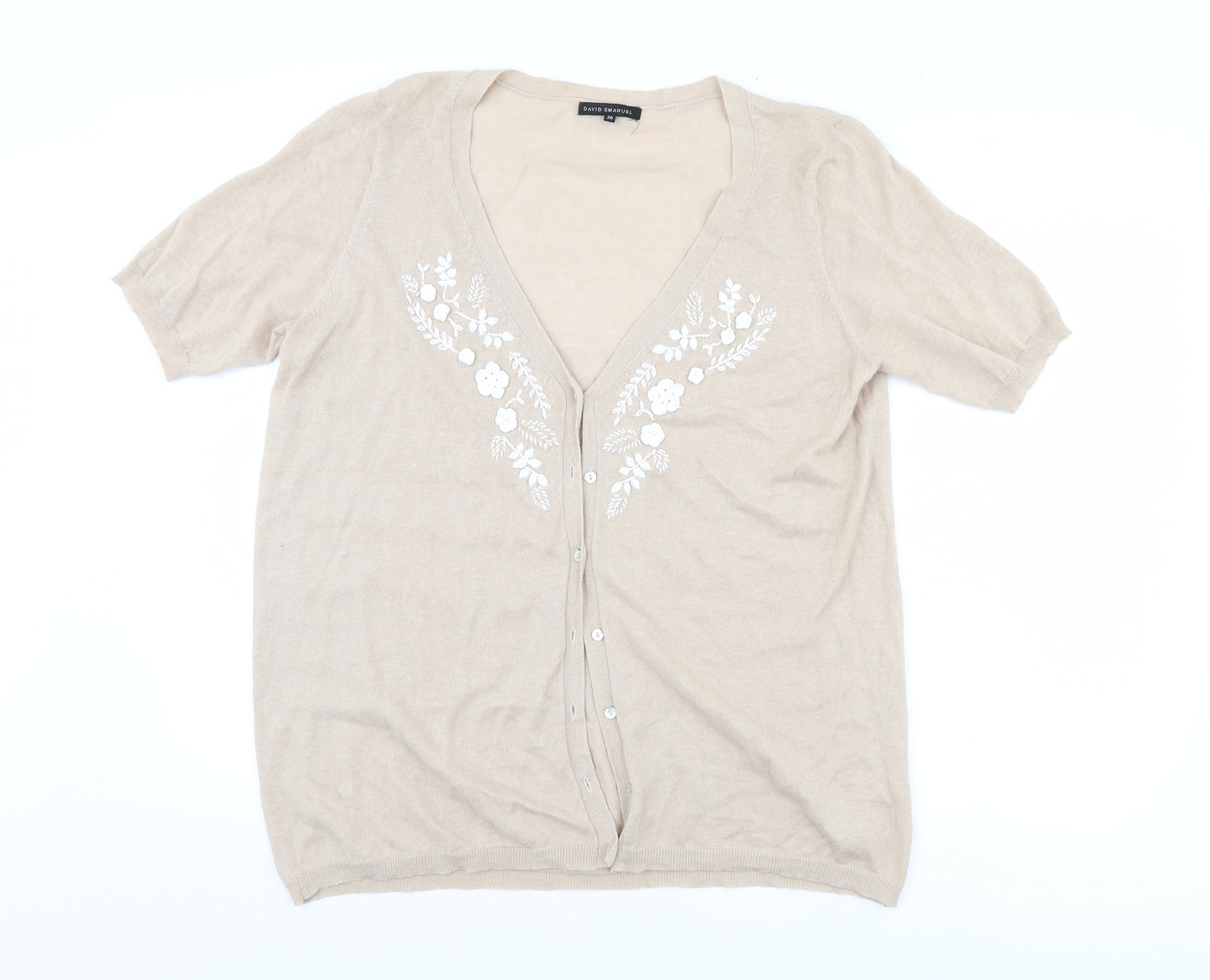 David Emanuel Womens Beige   Cardigan Jumper Size 20