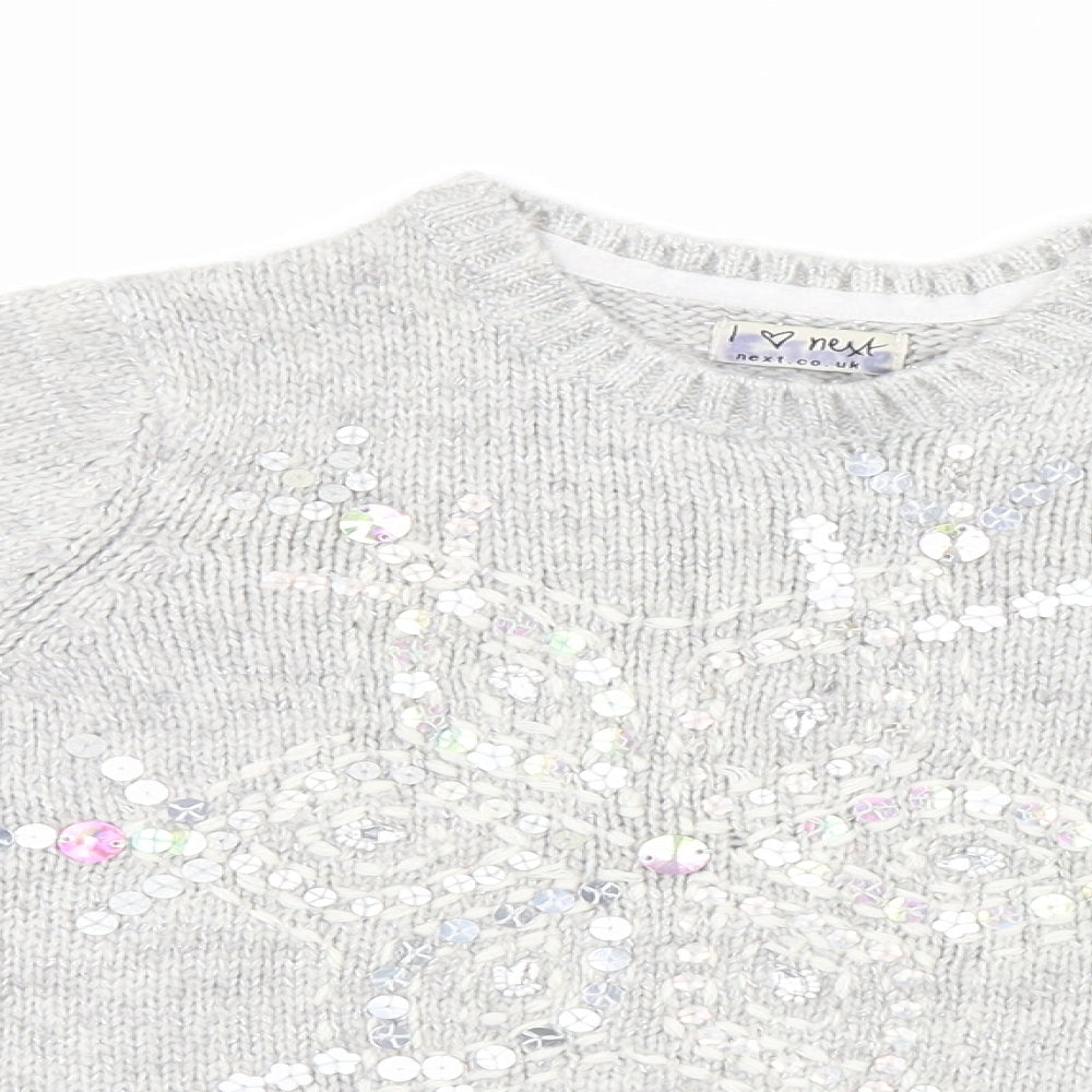NEXT Girls Grey   Pullover Jumper Size 4 Years