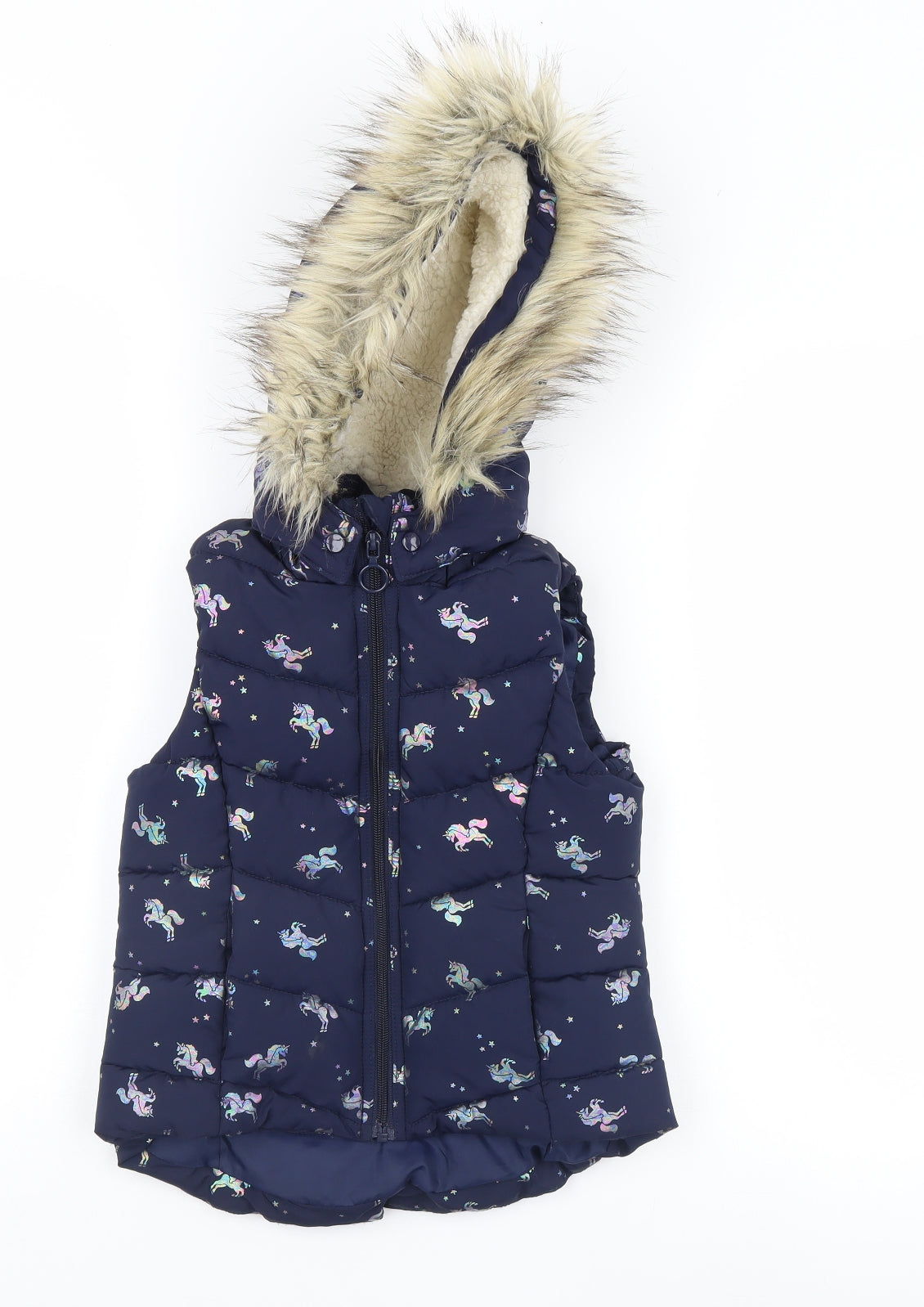 LOGG Girls Blue   Gilet Coat Size 7-8 Years