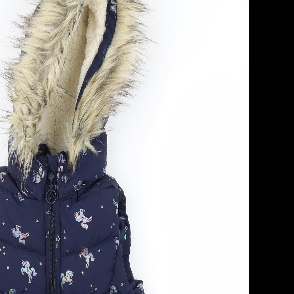 LOGG Girls Blue   Gilet Coat Size 7-8 Years