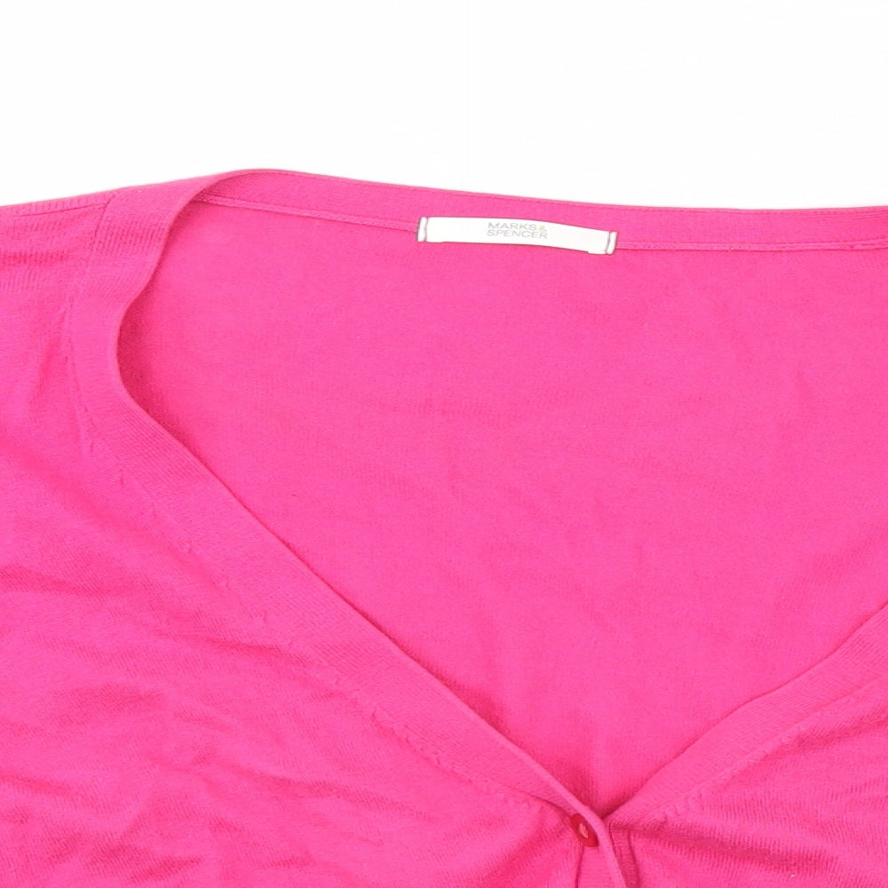 Marks and Spencer Womens Pink Paisley  Cardigan Jumper Size 22