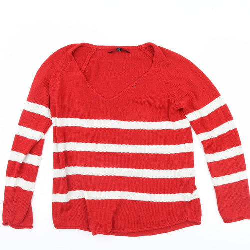 Real Clothing Womens Purple Striped  Pullover Jumper Size M