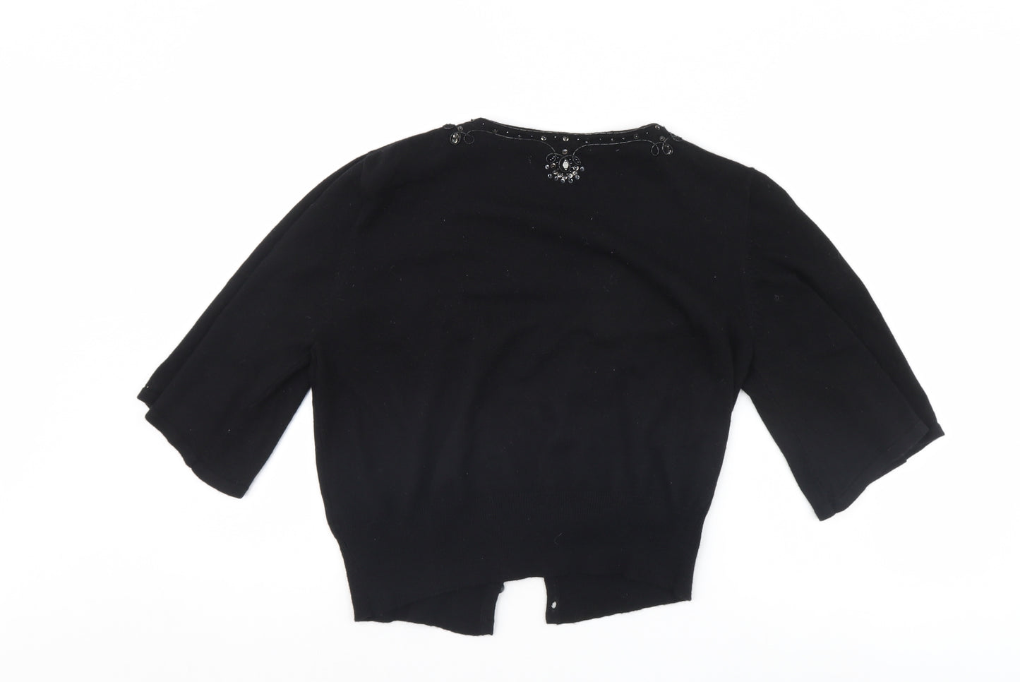 M&Co Womens Black   Cardigan Jumper Size M