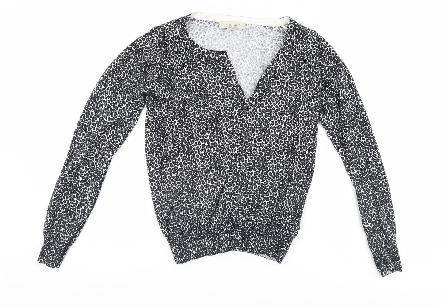 Atmosphere Womens Grey Animal Print  Cardigan Jumper Size 8