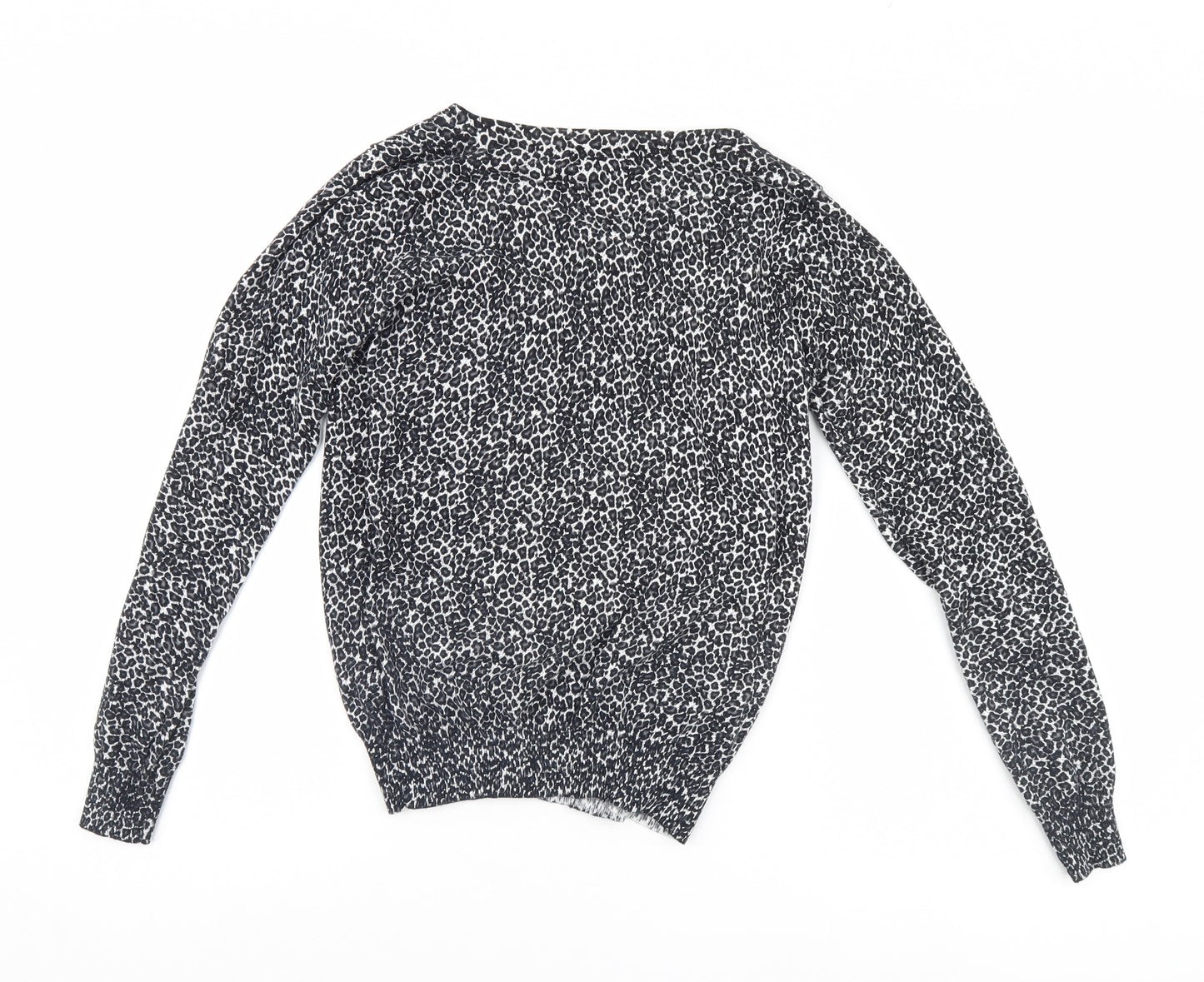 Atmosphere Womens Grey Animal Print  Cardigan Jumper Size 8