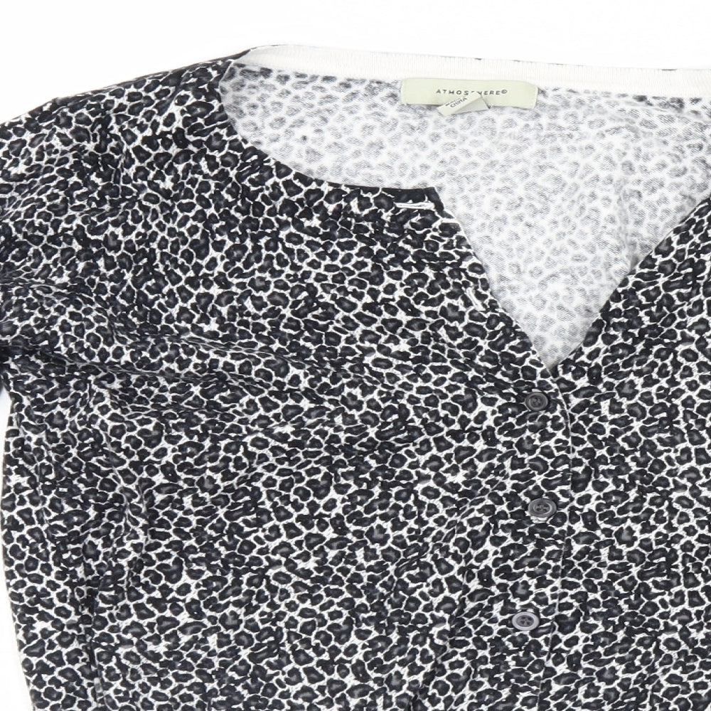 Atmosphere Womens Grey Animal Print  Cardigan Jumper Size 8