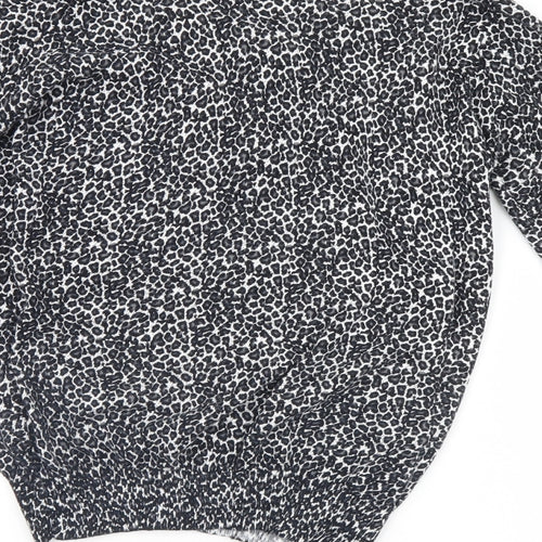 Atmosphere Womens Grey Animal Print  Cardigan Jumper Size 8