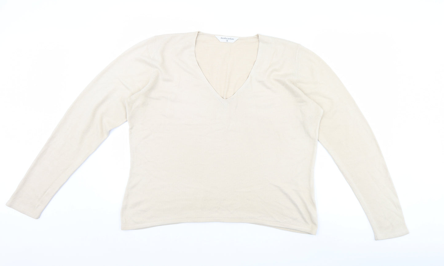 Dorothy Perkins Womens Beige   Pullover Jumper Size 18