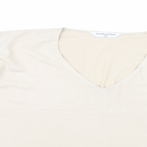 Dorothy Perkins Womens Beige   Pullover Jumper Size 18