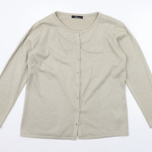 BM Womens Beige   Cardigan Jumper Size M