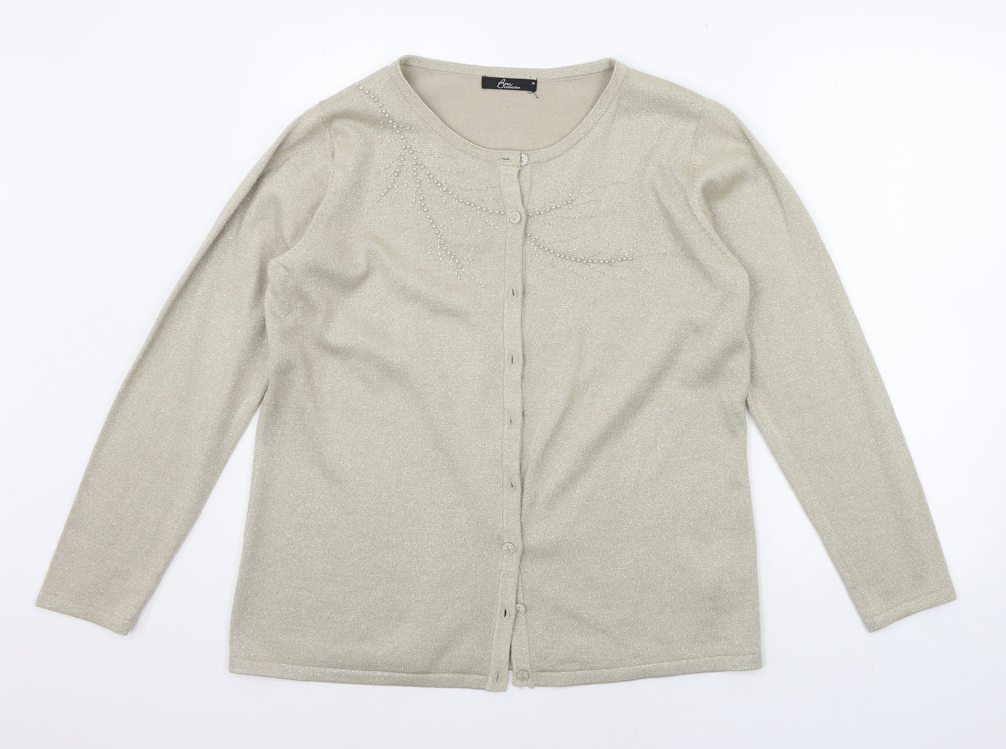 BM Womens Beige   Cardigan Jumper Size M