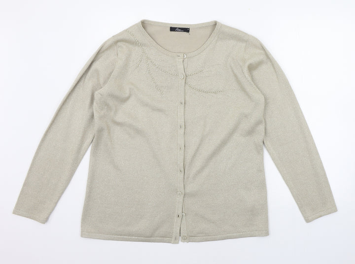 BM Womens Beige   Cardigan Jumper Size M