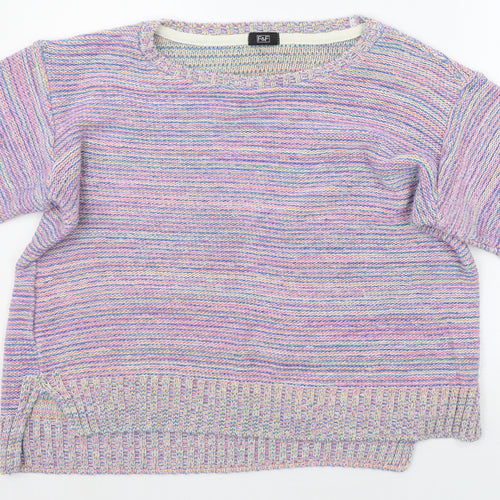 F&F Womens Purple Striped  Pullover Jumper Size 14
