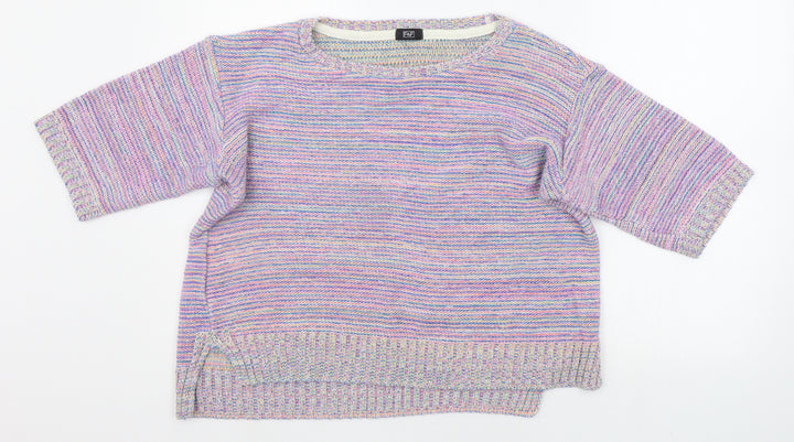F&F Womens Purple Striped Pullover Jumper Size 14