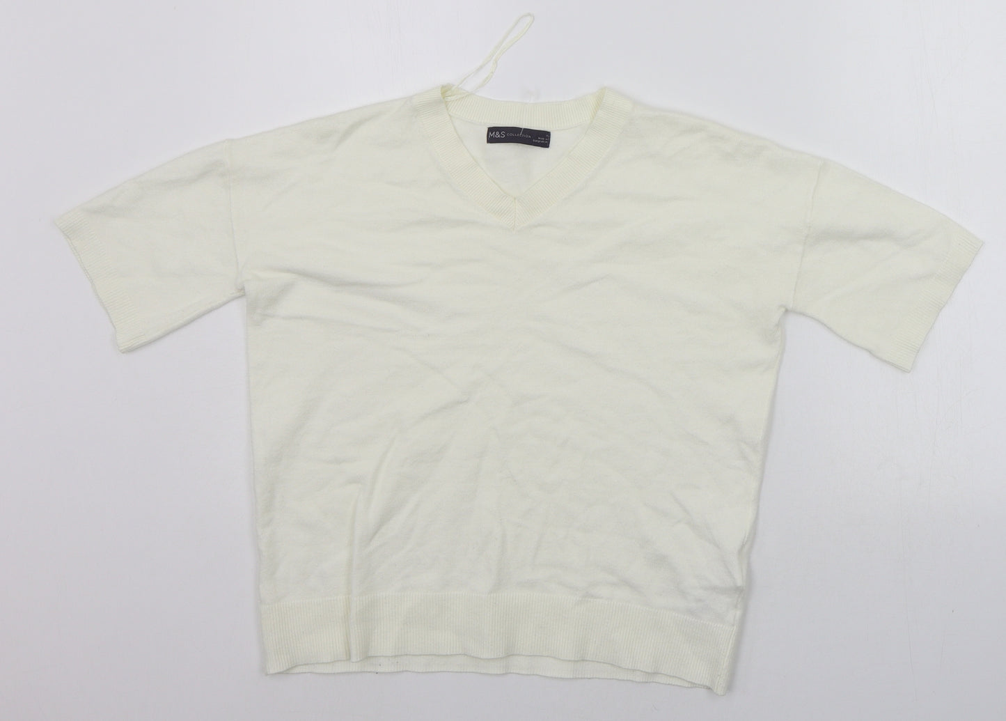 Marks and Spencer Womens White   Pullover Jumper Size 8