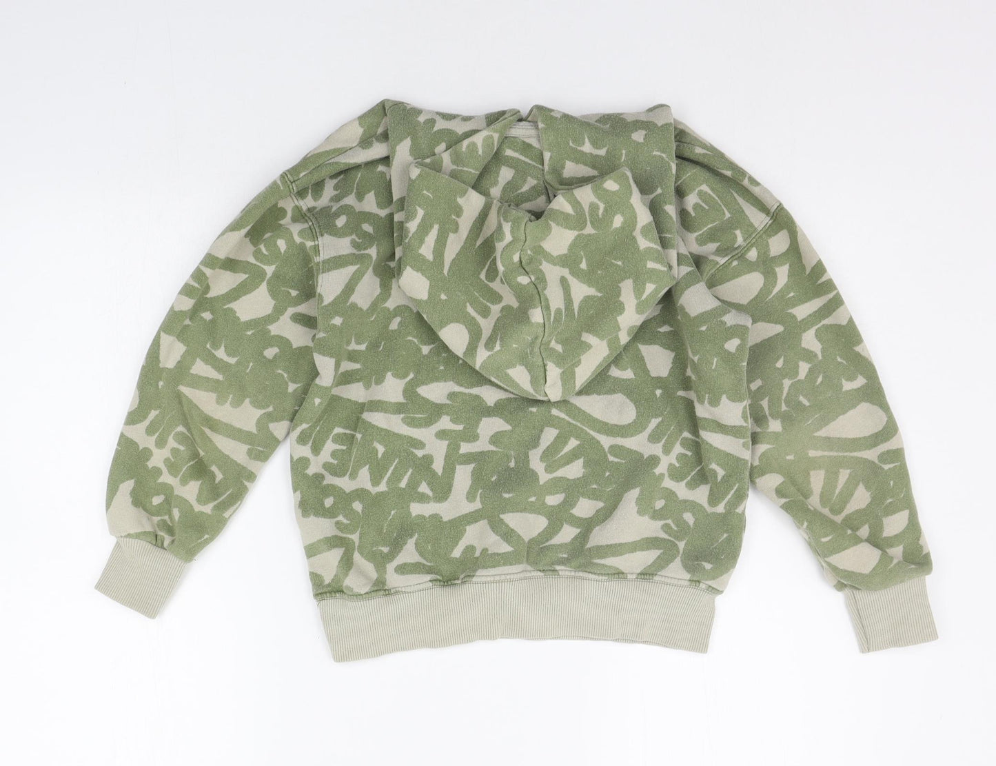 Zara Girls Green Geometric  Pullover Hoodie Size 10 Years