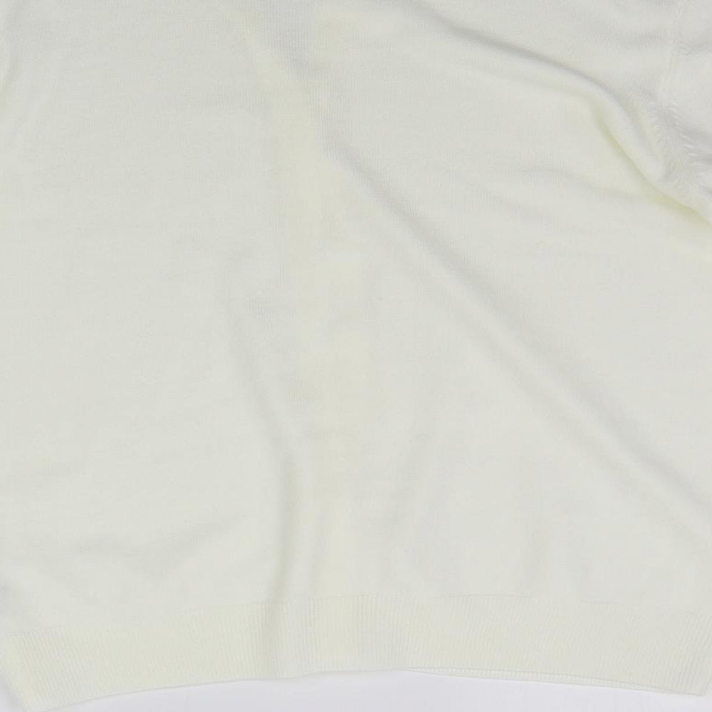 Marks and Spencer Womens White   Cardigan Jumper Size 16