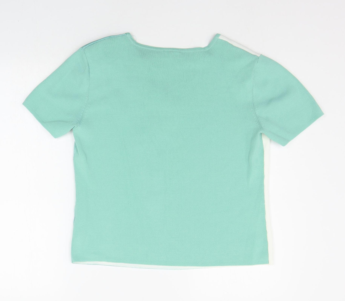 Roman Womens Green Floral  Basic T-Shirt Size M