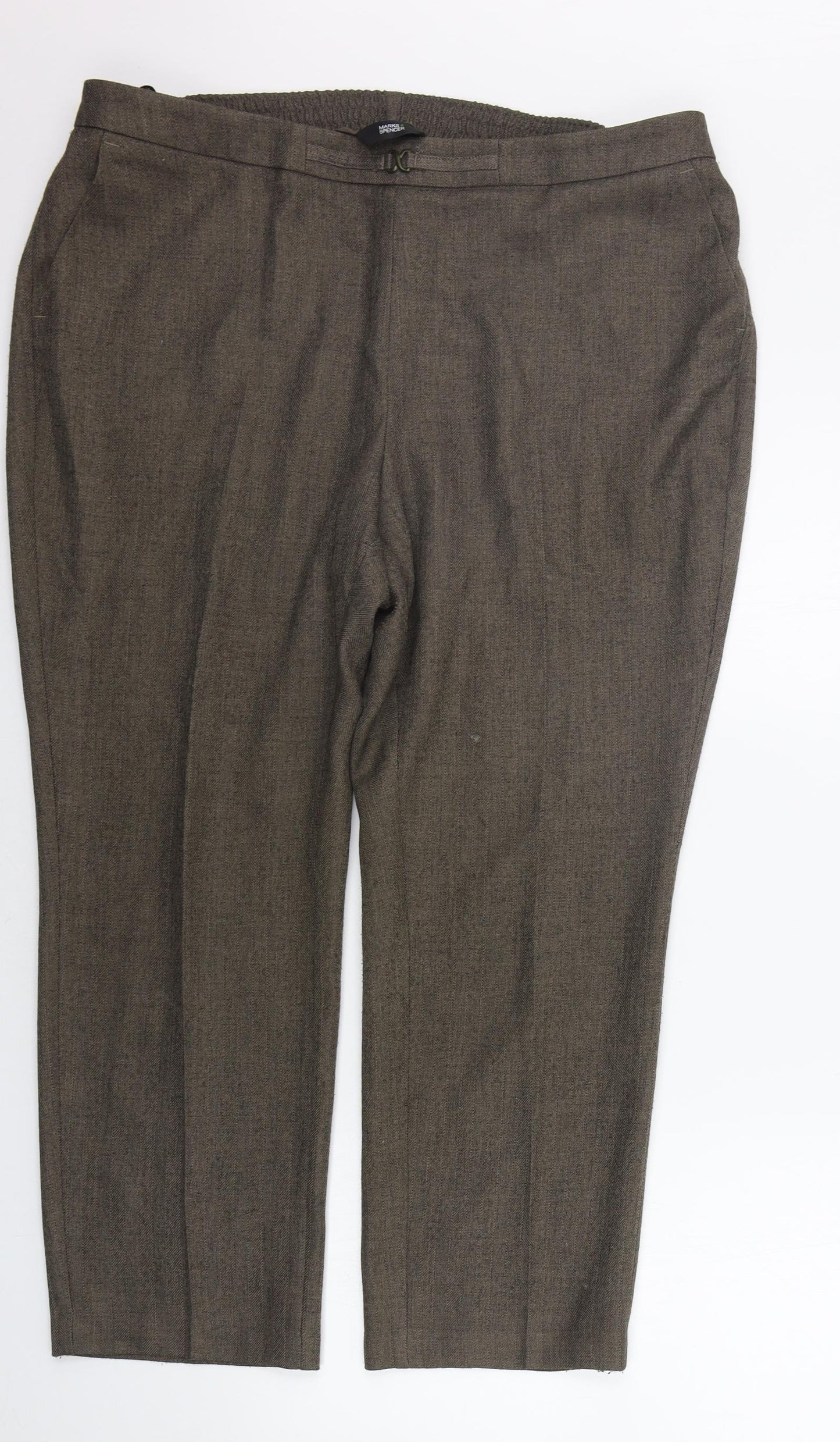 Marks and Spencer Womens Brown   Trousers  Size 18 L25 in