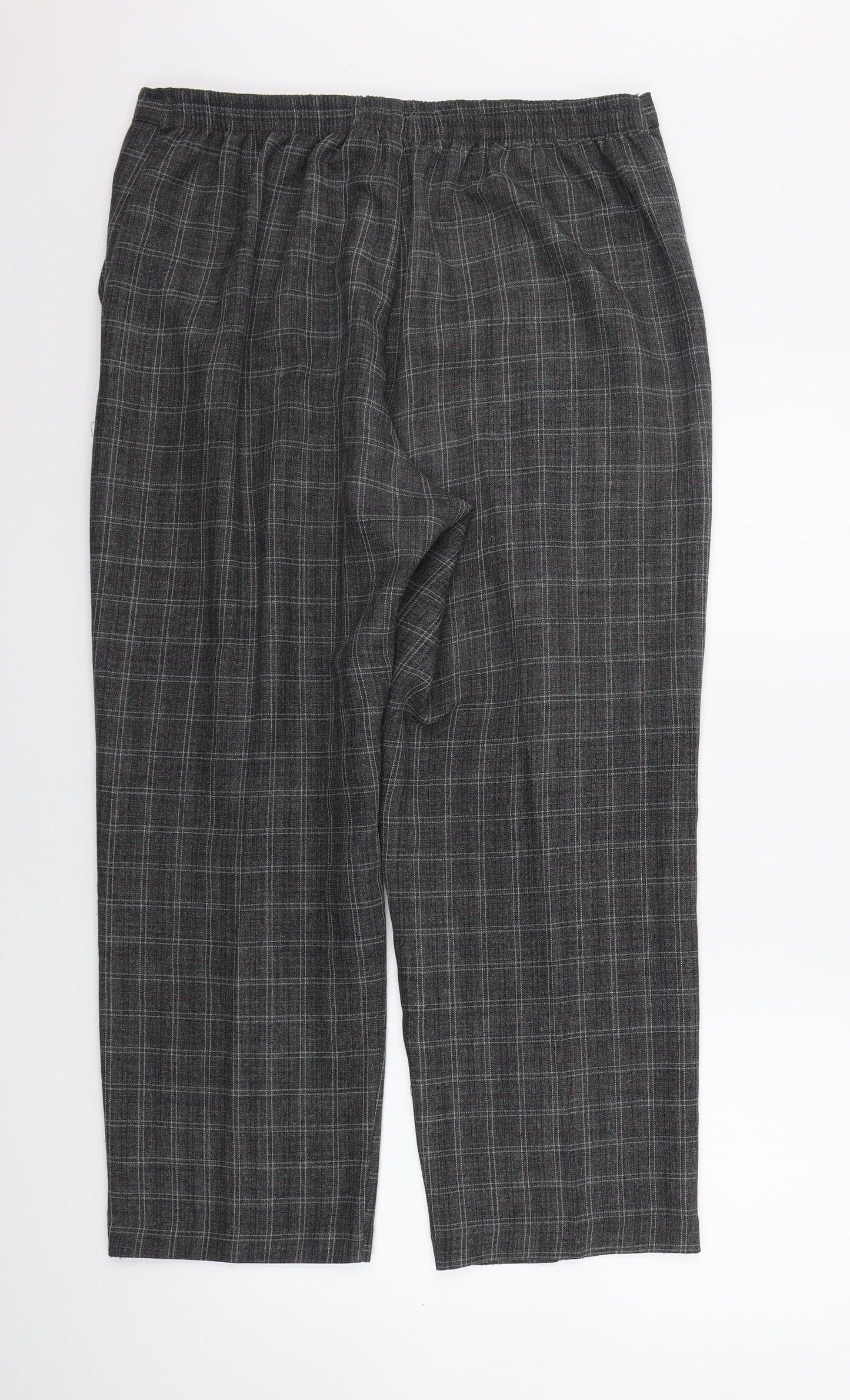 Sarah Hamilton Womens Grey Check  Trousers  Size 18 L26 in