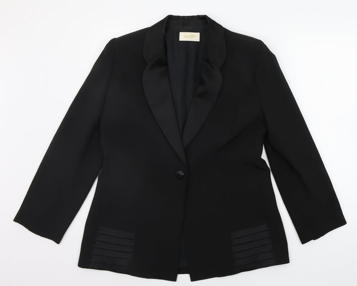 KALFE SA Womens Black Jacket Suit Jacket Size 14