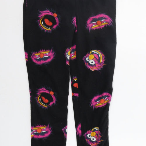 Preworn Girls Black Geometric  Top Pyjama Pants Size 6-7 Years