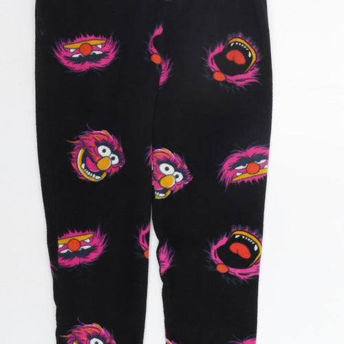Preworn Girls Black Geometric  Top Pyjama Pants Size 6-7 Years